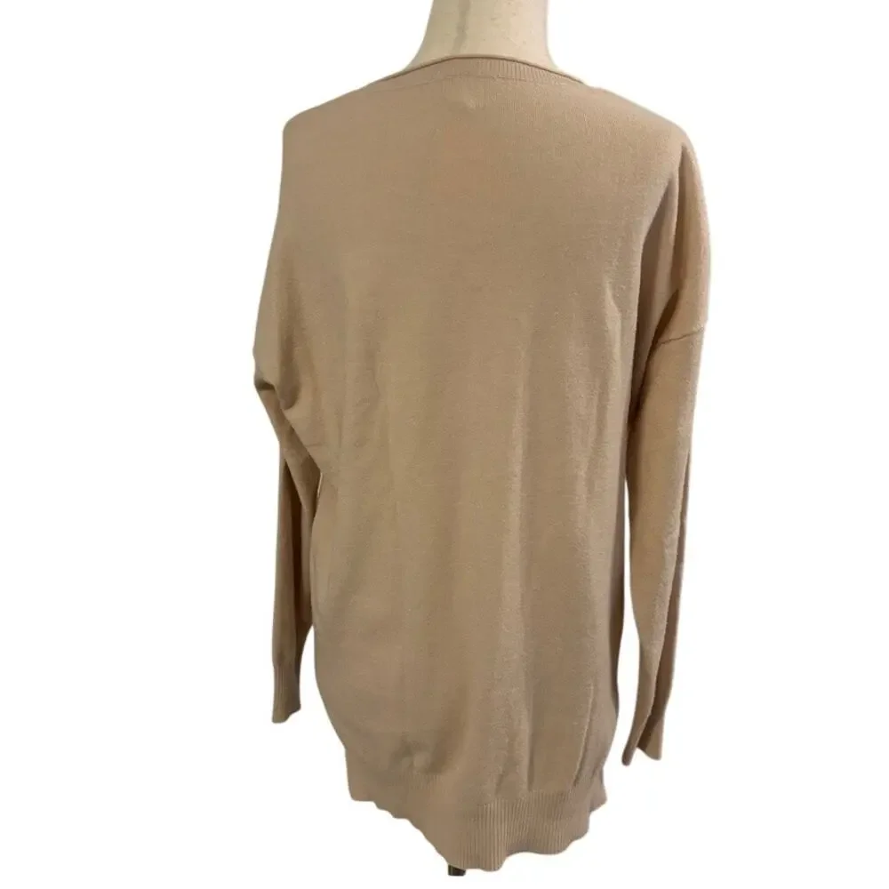 Mahina Blush Pink Sweater Womens Small Hi Low Hem Lightweight Knit Pullover